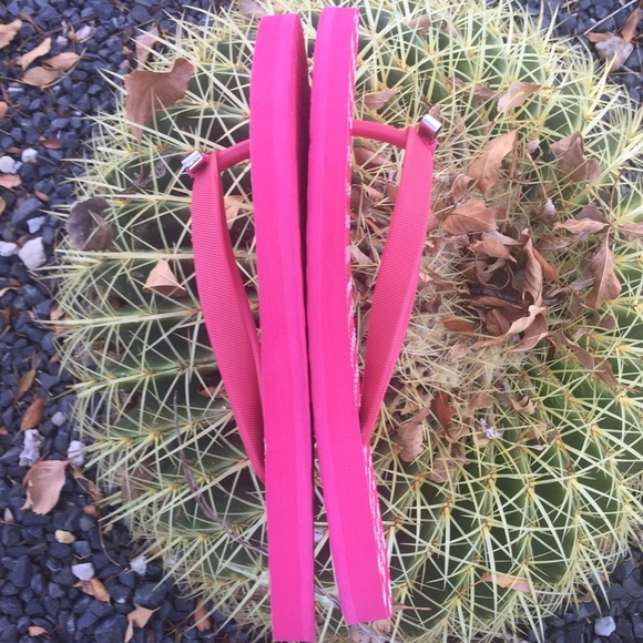 Coach Amel Poppy/Pink Gingham Flip Flops Size 10 - Picture 5 of 10